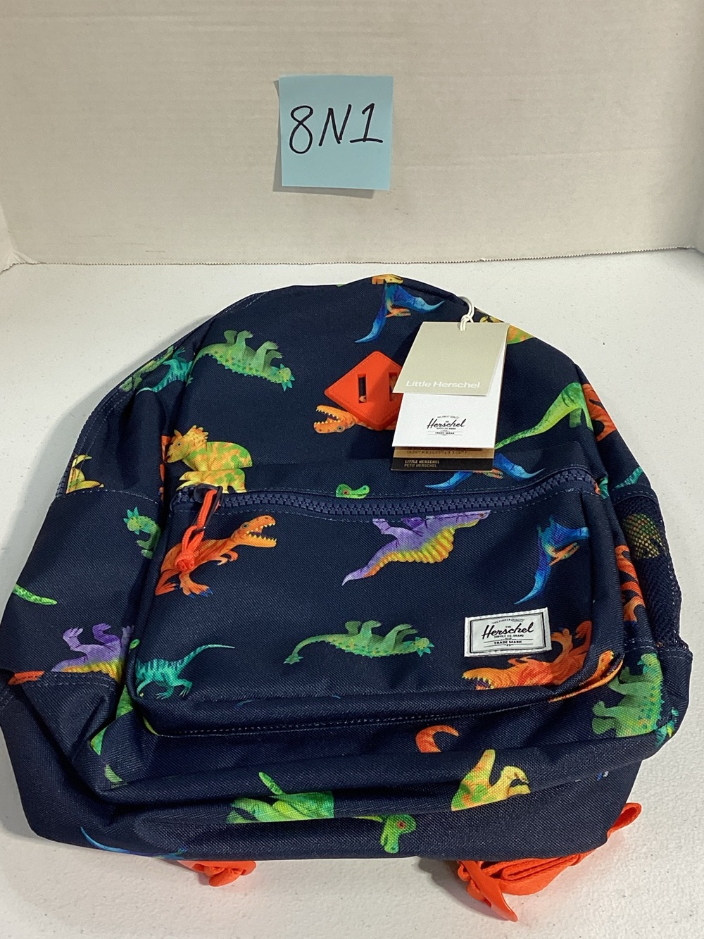 Herschel Supply Company Kids Navy Backpack with Colorful Dinosaur Print